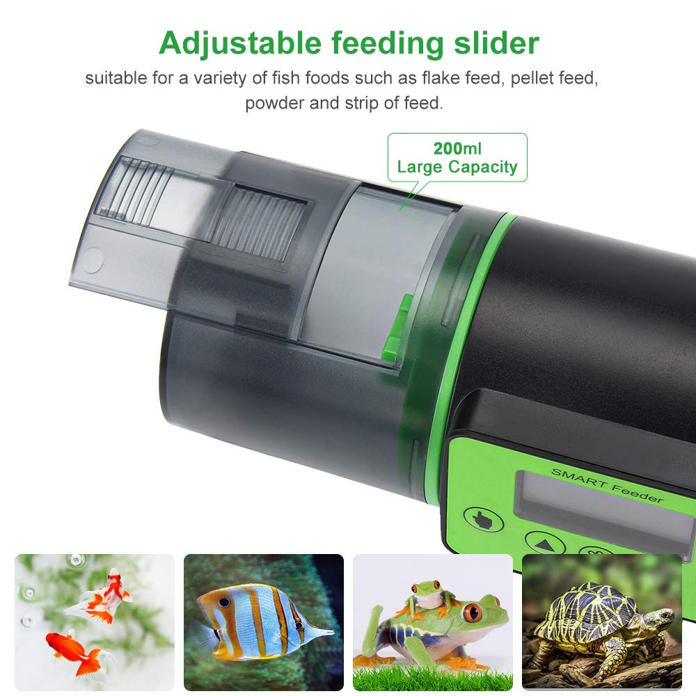 Automatic Fish Feeder Electric Auto Fish Feeder Vacation Fish Feeder Moisture-Proof Fish Food Dispenser for Aquarium