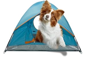 ASFANES Outdoor Waterproof Pet Camping Tent, Cave Bed for Indoor Cats and Small Dogs, Portable Cat House Dog House, 39.3x39.3x23.6'', Blue, L.