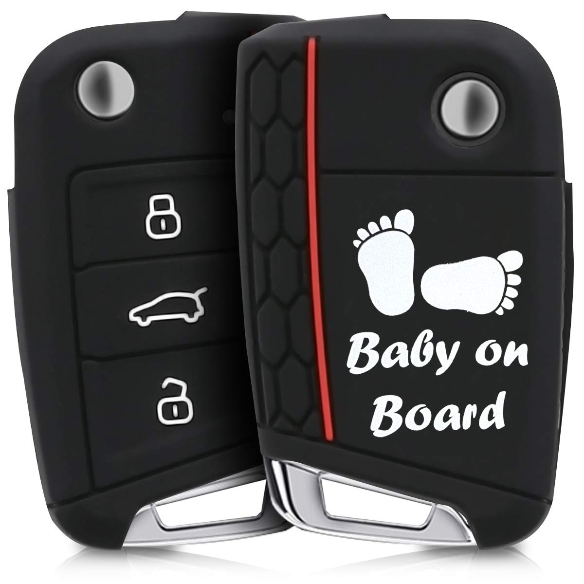 kwmobile Silicone Key Fob Cover Compatible with VW Golf 7 MK7 3 Button Car Key โ image 1