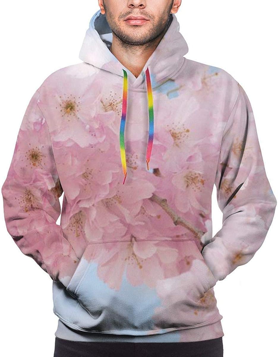 Clothing decoration Cherry Blossoms Men's Lightweight Pullover Fleece