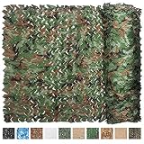 IUNIO Camouflage Netting Camo Net Blinds for Sunshade Camping Shooting Hunting Decoration (Army Green, 32.8ftx5ft 10mx1.5m)