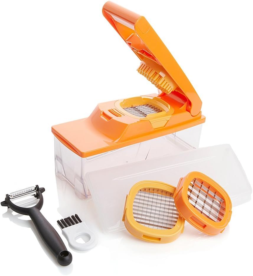 Kitchen Master Multipurpose Slicer/Dicer with Peeler Tool - TANGERINE - ORANGE - MASTER DICER WITH PEELER - ORANGE - TANGERINE