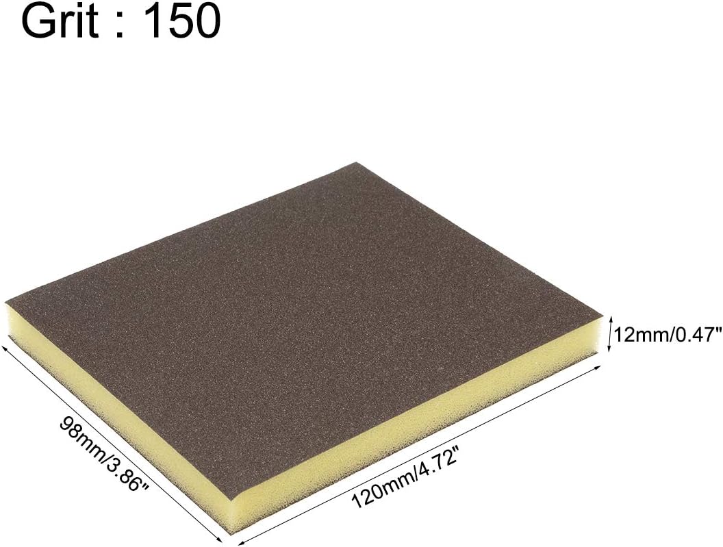 sourcing map Sanding Sponge Blocks 150-Grits Medium Grit Sand Block Pad for Kitchen Metal/Drywall/Wood 8pcs - Image 3