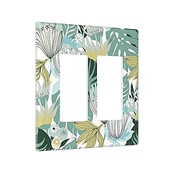 Retro Tropical Leaves Light Switch Plate Cover 2