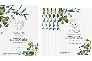 SNOW FOX SKIN CARE Snow Fox Herbal Youth Mask with Elasticity Production and Collagen Boost, 5-Pack
