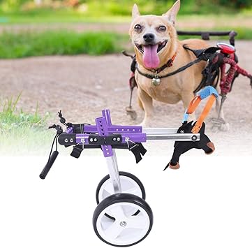 Amazon ペット用車椅子 犬用2輪歩行器 犬車椅子 補助輪 後肢サポート 犬後足補助 お散歩 老犬介護 リハビリ用歩行補助具 軽量 耐摩擦 耐久 調節可能 2輪s 紫 Pssopp カート 通販