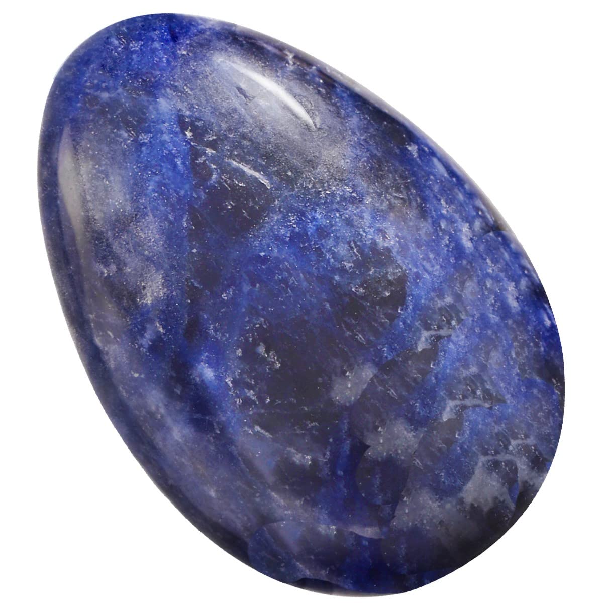 KYEYGWO 4pcs Reiki Crystal Stone Eggs Kit Polished Natural Palm Pocket Stones for Stress Removing, Sodalite โ image 1