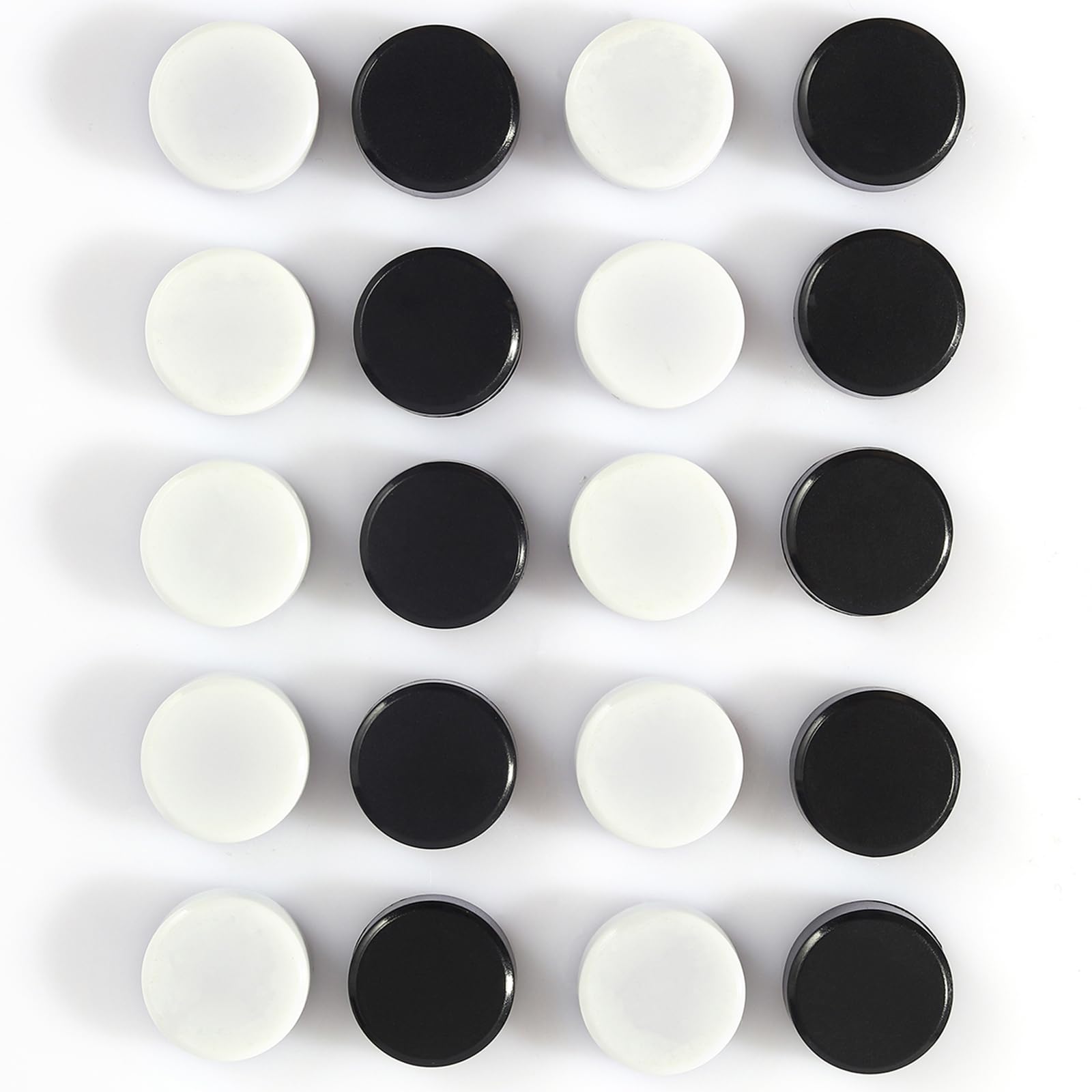 PYJLBX Fridge Magnets - 20Pcs Small Strong Magnets, Heavy Duty Mini Whiteboard Magnets for Crafts, Tiny Cute Round Office Magnet for Refrigerator, Notice Board,Classroom,Kitchen & Home (Black & White)