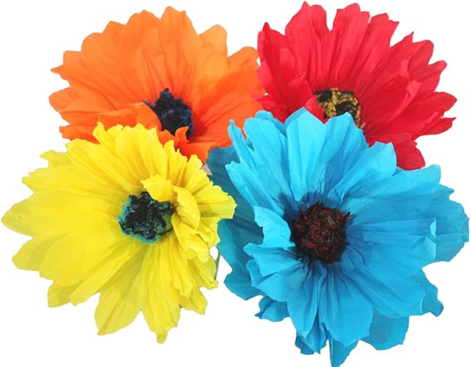 Mexican Paper Flower Set of 4 XLarge Tissue Paper Hand