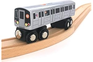 MUNI PALS Munipals New York City Subway Wooden Railway (B Division) M Train/6 Avenue Local–Child Safe and Tested Wood Toy Train