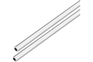 DMiotech 2Pack (7mm OD x 5mm ID) 6063 Aluminum Round Tube 300mm Length Industry Metal Tubing for Machinery Frame Construction