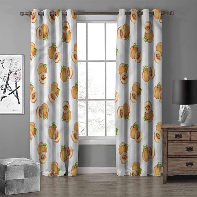 Peach Blackout Curtains for Bedroom Freshly Picked Drupes