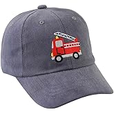 JOONOR Cute Firetruck Embroidered Baseball Hats Adjustable Buckle Cotton Cap Summer fire car Cap for Boys Girls