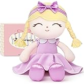 Jumbrace Soft Baby Doll Toys (16'') Baby Rag Doll for Girls Birthday Gift Cute Plush Toys Gift for Toddler Girls Kids (Purple)