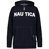 Nautica boys Long Sleeve Fleece Full Zip Hoodie, Comfortable, Relaxed Fit