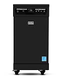 BLACK+DECKER 18-Inch Portable Dishwasher, 8-Place Setting Capacity, Mobile Dish Washer with 6 Wash Programs, LED Display, Stainless Steel Tub, ENERGY STAR Certified, BPD8B, Black