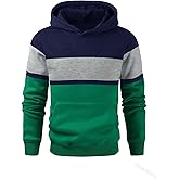 Haloumoning Boys Color Block Pullover Hoodies Kids Fashion Hooded Sweatshirts with Kangaroo Pockets