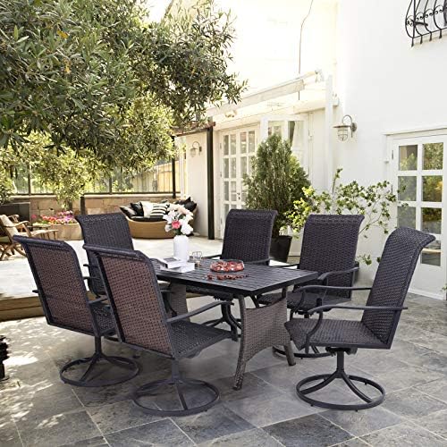 Sophia & William Wicker Patio Dining Table Rectangular Outdoor Table