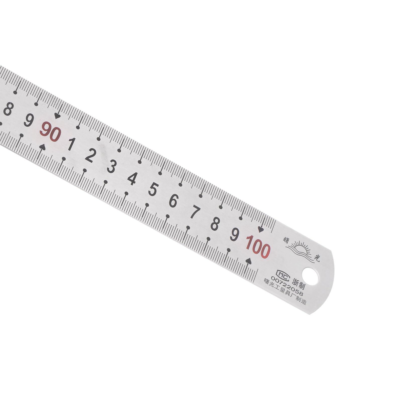 Kozelo Stainless Steel Ruler - [100cm/40 Inch x 1/20 Inch x 1-2/7 Inch] Double Reading Straight Edge Measuring Tools for Architectural Design Use | Silver Tone
