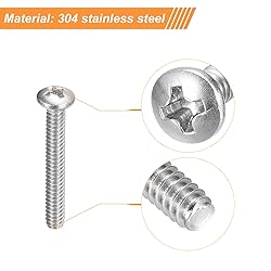 uxcell #6-32x1 Pan Head Machine Screws, 304