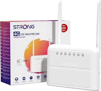 Routeur 4G, Réseau LTE Cat4, Wi-FI N300 Mbps, Box 4G avec Ports WAN/LAN 100 Mbps, Antennes externes Fixes, Compatible avec Toutes Les Cartes SIM, Plug & Play, Réseau sécurisé (4GROUTER360)
