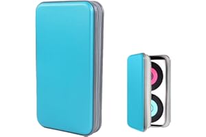 Augeny Car CD Case Holder, 80 Capacity Plastic CD Disc Storage Holder DVD Storage Wallet, Portable Zippered Vehicle CD Case Holder Organizer for Home, Car, Office, Travel (Sky Blue)
