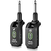 JOYO 5.8GHz Wireless Guitar System Rechargeable Transmitter Receiver with 4 Channels, Low Latency, 48kHz/24Bit, 65ft Range, 6 Hour Battery for Electric Guitar &amp; Bass (JW-02S)