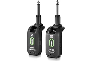 JOYO 5.8GHz Wireless Guitar System, Rechargeable Audio Receiver with 4 Signal Channels for Electric Guitar, Bass 20M (JW-02S)