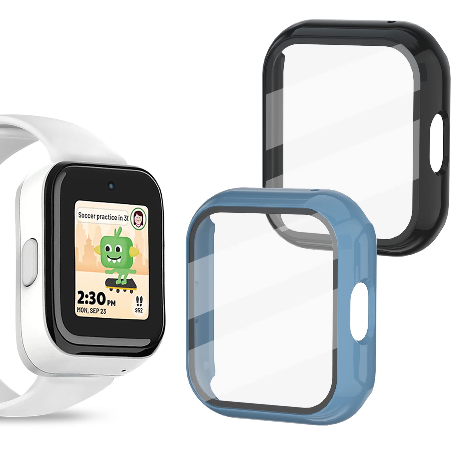 Photo 1 of OWKEY for SyncUP Kids Watch Screen Protector, Upgraded 2Pack Hard PC & Tempered Glass T-Mobile Sync UP Case Cover for Kids, Anti-Scratch and Touch Sensitive (NOT for Syncup Kids Watch 2)