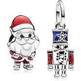 MSPOVOF Holiday Heart cute Charms S925 Sterling Silver Bead for Bracelets and Necklaces for Family Birthday Women Jewelry Present