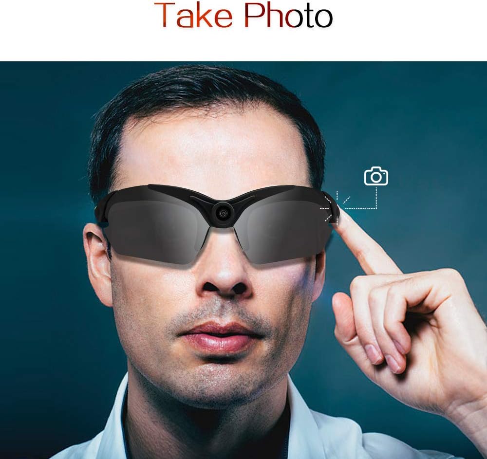 1080P HD Hidden Camera Glasses Body Camcorder with 140 Degree Wide View Angle, Support Photo