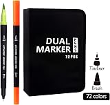 Laconile 72 Dual Tip Art Markers Pens Brushes for Artists Fineliners Colouring view 8