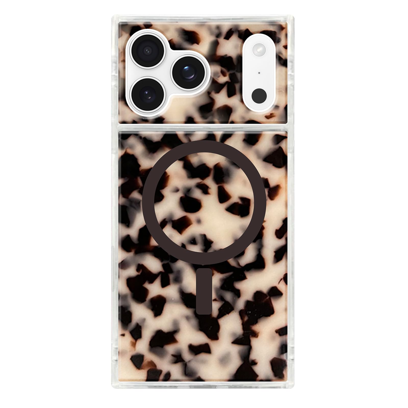 Photo 1 of Flaunt Official Square Protective Case - Compatible with iPhone 17 Pro Max - Compatible with MagSafe & Wireless Charging - Drop-Tested & Shockproof - (Blonde Tortoise Shell)
