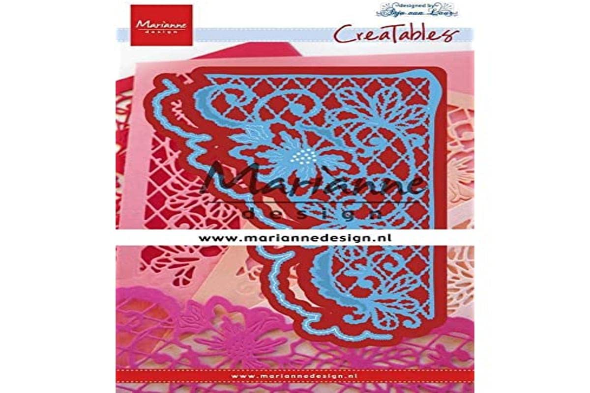 Marianne Design Creatables Flower Corner Embossing Cutting Dies for Paper Craft Projects, Metal, Light Blue, Small