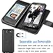 Tekcoo Compatible for Galaxy J7 Sky Pro / J7 V / J7 Perx/Samsung Halo / J7 2017 PU Leather Wallet Case, Credit Card Slots Carrying Flip Cover [Detachable Magnetic Case] Kickstand Black