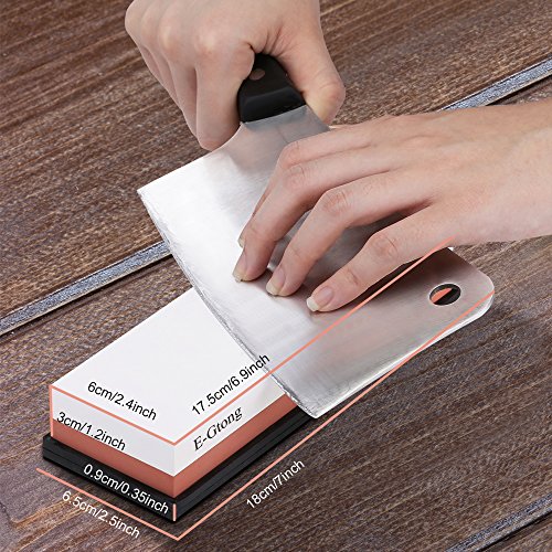 E-Gtong Premium Knife Sharpening Stone Set, 2 Side Grit 3000/8000 Waterstone with Rubber Base, Best Whetstone Sharpener Made with White Corundum for All Kinds of Knives