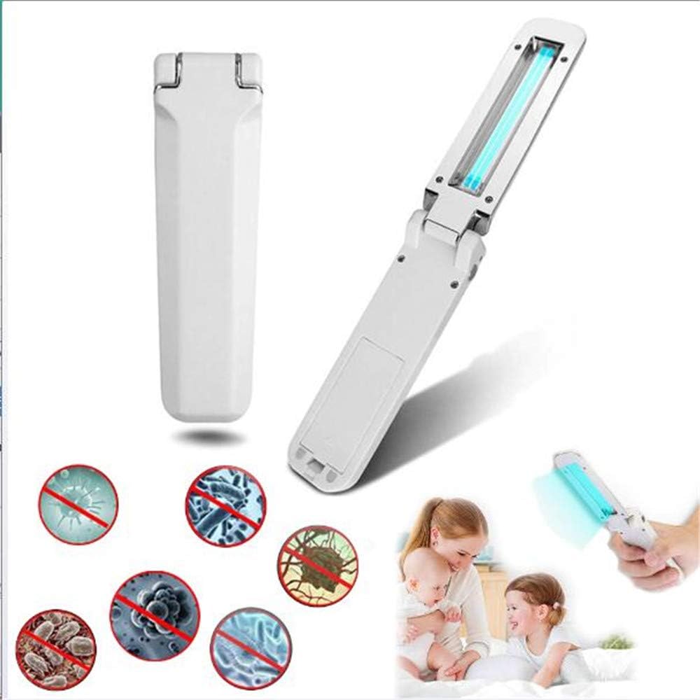 CHUDAN Portable UV Sterilizer Light Home Disinfection Light Small UV Lamp Battery USB Powered Germicidal Sterilization Lamp for Hotel Home Travel