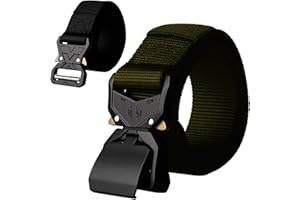 RUILAIBO Tactical Belt, Military Stretch Nylon Work EDC Holster Belt 1.5’’ with Quick Release Heavy Duty Buckle