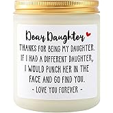 Daughter Gifts from Mom Dad, Birthday Gifts for Daughter Adult, Daughters Birthday Gift Ideas, Funny Christmas Valentines Mothers Graduation Gift for Daughters Stepdaughter, Lavender Scented Candle