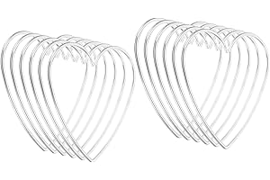 PATIKIL 4inch Dream Catcher Rings, 12 Pcs Metal Heart Shape Macrame Wreath Floral Ring Hoop for Home DIY Craft Wedding Wall H