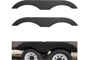 COOVO JMTAAT Pair Left+Right Tandem Trailer Fender Skirt Fit for RVs Campers Trailers 5th Wheel Black