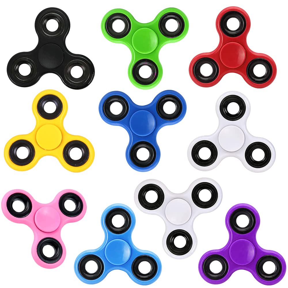 10 Pack Cool Fidget Spinner Bulk, Hand Fidget Spinner Toys for Kids Adults, Sensory Stress Relief Desk Toys Set for Boy Girl, Gifts for Easter Basket Party Favors Stocking Stuffer