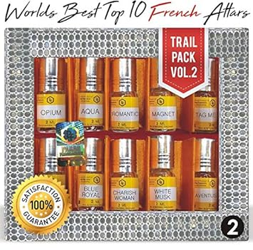 Parag fragrances Imported Alcohol-Free Attars (Opium, Aqua, Romantic, Magnet, Tag Me, Good Morning, Blue Royal, Chastity Women, White Musk, Aventus)