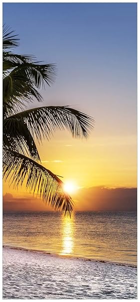 Posterdepot Affiche De Porte Motif Palmier Sur La Plage