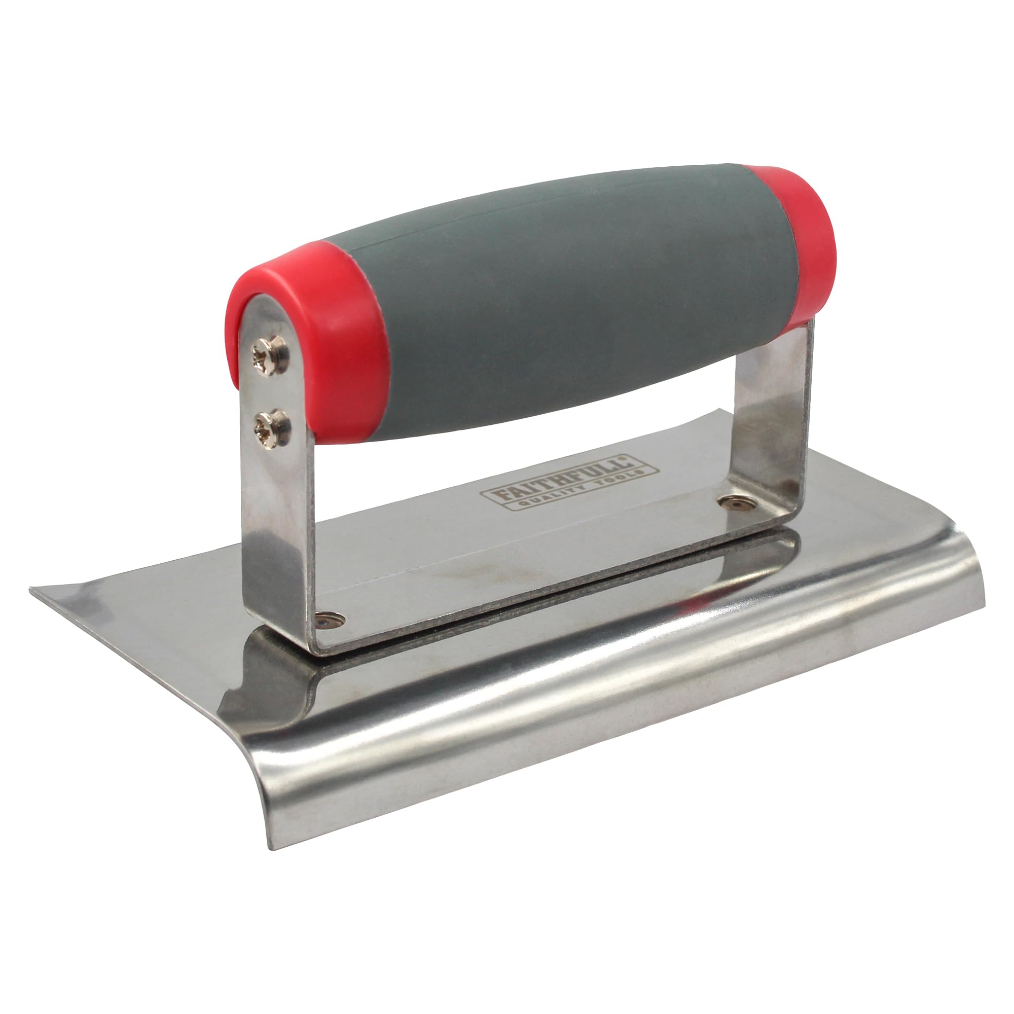 Faithfull Soft-Grip Concrete Edging Trowel, Stainless Steel Blade for Shaping Steps & Verges – 6 Inch