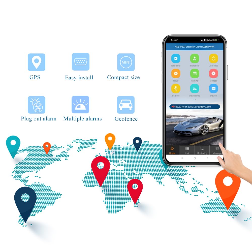 OBD2 Tracker One Month Subscription Included 4G OBD GPS Tracker for Vehicles Car Tracker Device Hidden OBD Tracker Fleet GPS Tracker