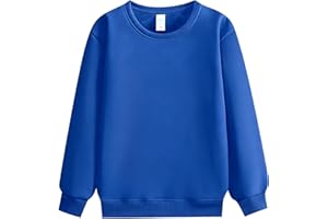 MIXLAC Kids' Fleece-Lined Crewneck Sweatshirt | Warm School Uniform Pullover for Boys & Girls, Everyday Winter