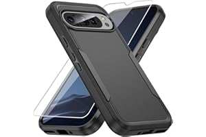 WARSIA for Pixel 9 Case,Pixel 9 Pro Case,with Screen Protector,[Military Grade Drop Tested] Heavy-Duty Tough Rugged Shockproof Protective Case for Google Pixel 9, Black