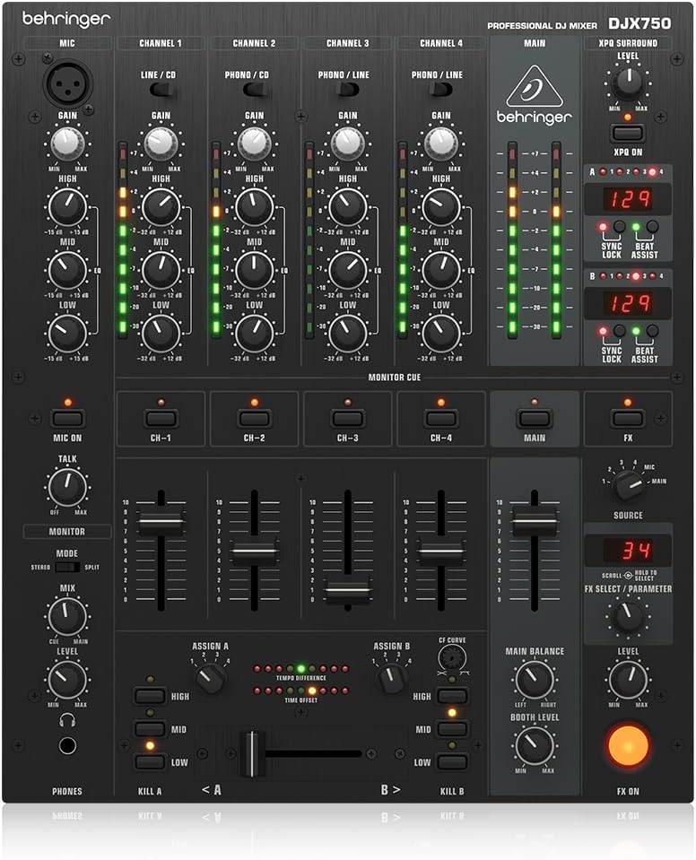 Behringer Behringer PRO MIXER DJX750 5-Channel DJ Mixer with Effects & BPM