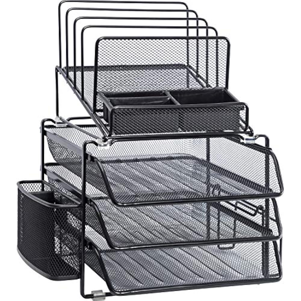 Black Mesh/Wire Desktop Organizer, 15.8" X 12.9" 14.4&quot, Home eBay